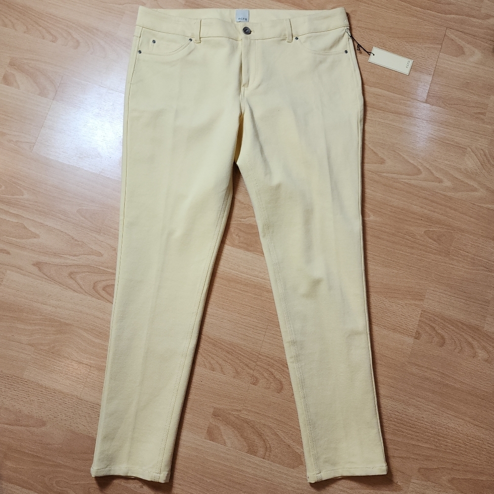 NWT ECRU Yellow Ponte Pants Womens Size 14